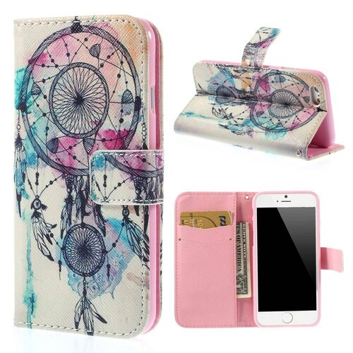 PU Leren Wallet iPhone 6(s) - Dreamcatcher Wit