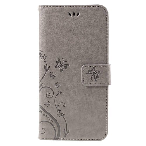 Uilenserie pu leren wallet iphone 6 s grijs vlinder en bloemprint Uilenserie pu leren wallet iphone 6 s grijs vlinder en bloemprint