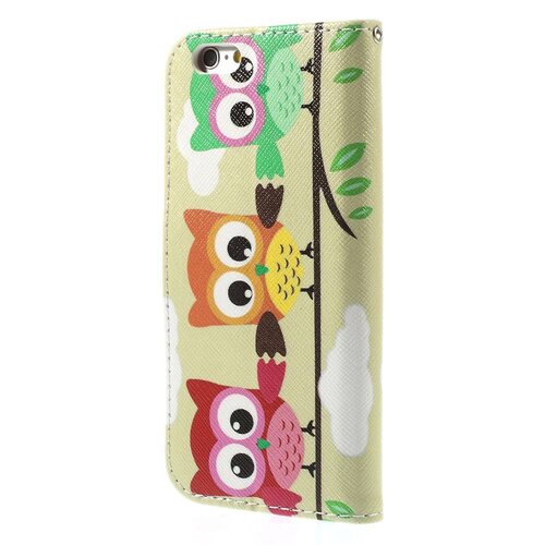 Uilenserie pu leren wallet iphone 6 s uiltjes op tak