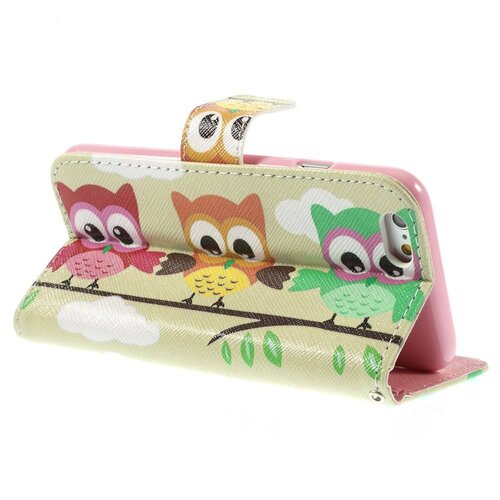 Uilenserie pu leren wallet iphone 6 s uiltjes op tak