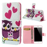 PU Leren Wallet iPhone 6(s) - Uil Familie