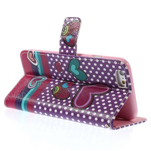 pu leren wallet iphone 6 s polka dot hartjes pu leren wallet iphone 6 s polka dot hartjes