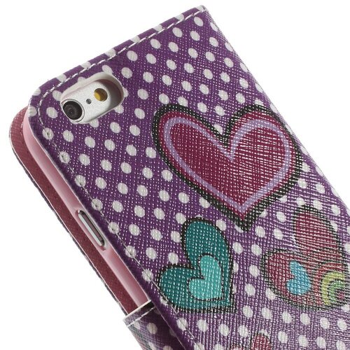 pu leren wallet iphone 6 s polka dot hartjes pu leren wallet iphone 6 s polka dot hartjes