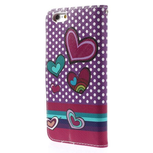 pu leren wallet iphone 6 s polka dot hartjes pu leren wallet iphone 6 s polka dot hartjes