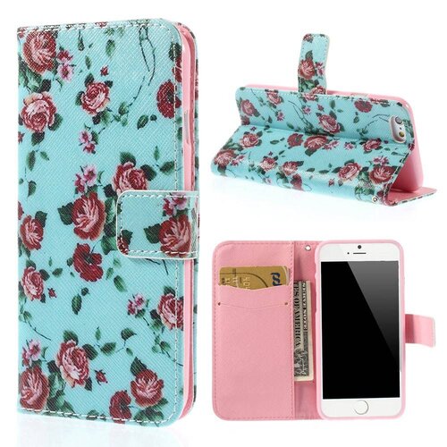 PU Leren Wallet iPhone 6(s) - Rozen Cyaan