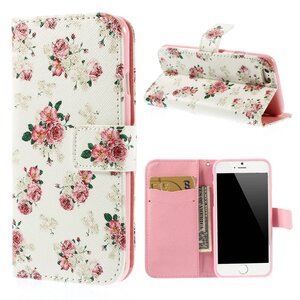 PU Leren Wallet iPhone 6(s) - Rozen Wit