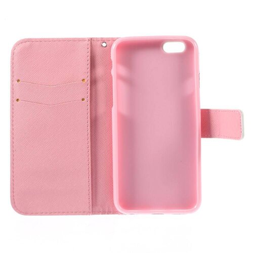 pu leren wallet iphone 6 s rozen wit