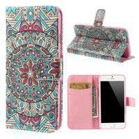 PU Leren Wallet iPhone 6(s) - Mandala Patroon