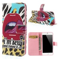 PU Leren Wallet iPhone 6(s) - Sexy Lips