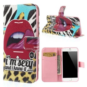 PU Leren Wallet iPhone 6(s) - Sexy Lips