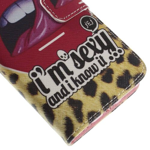 pu leren wallet iphone 6 s sexy lips