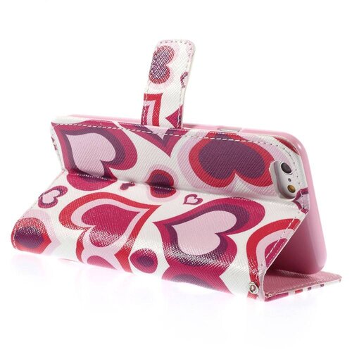 pu leren wallet iphone 6 s roze hartjes pu leren wallet iphone 6 s roze hartjes