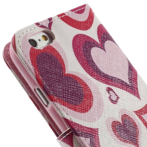 pu leren wallet iphone 6 s roze hartjes pu leren wallet iphone 6 s roze hartjes