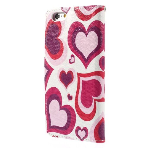 pu leren wallet iphone 6 s roze hartjes pu leren wallet iphone 6 s roze hartjes