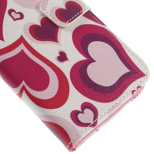 pu leren wallet iphone 6 s roze hartjes pu leren wallet iphone 6 s roze hartjes