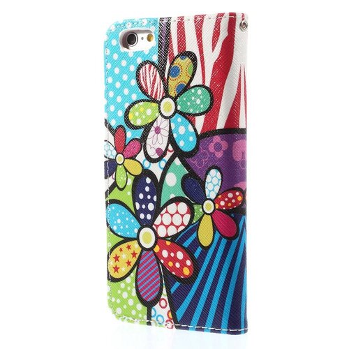 pu leren wallet iphone 6 s flower power