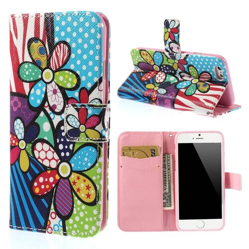 pu leren wallet iphone 6 s flower power