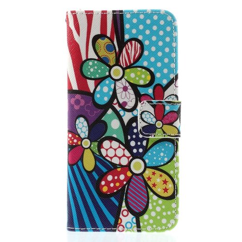pu leren wallet iphone 6 s flower power