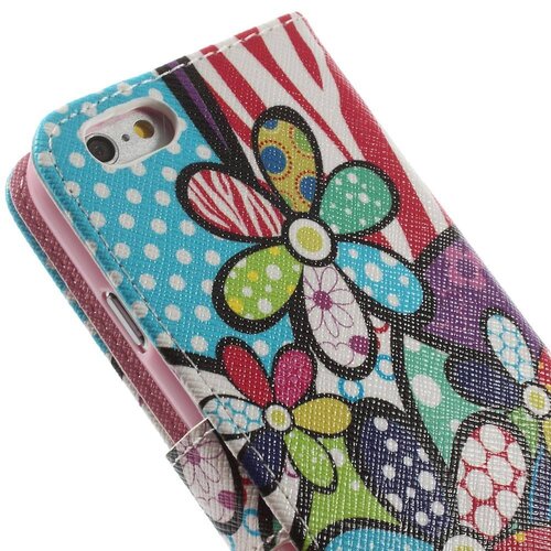 pu leren wallet iphone 6 s flower power