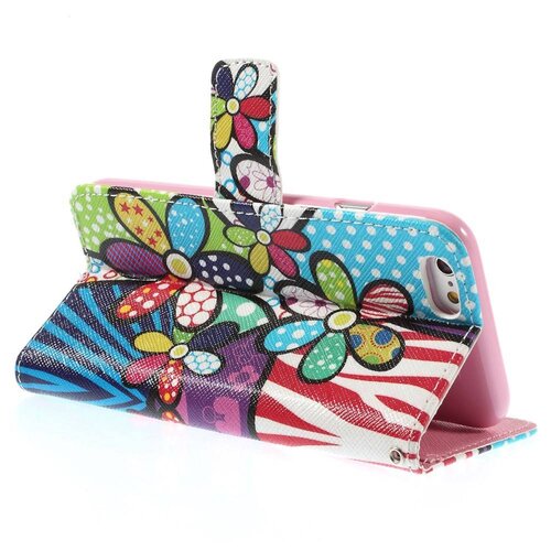 pu leren wallet iphone 6 s flower power