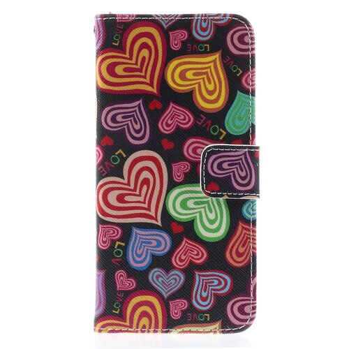 pu leren wallet iphone 6 s 60s hartjes