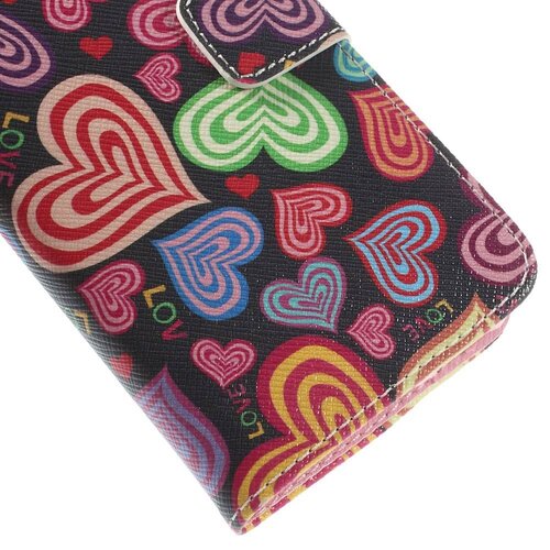 pu leren wallet iphone 6 s 60s hartjes