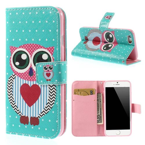 Uilenserie PU Leren Wallet iPhone 6(s) - Polka Dot Uil