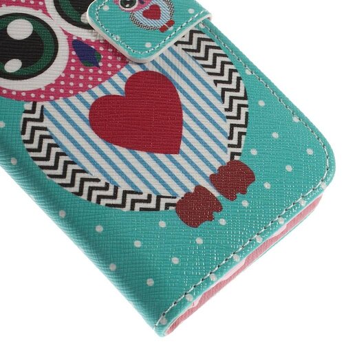 Uilenserie pu leren wallet iphone 6 s polka dot uil