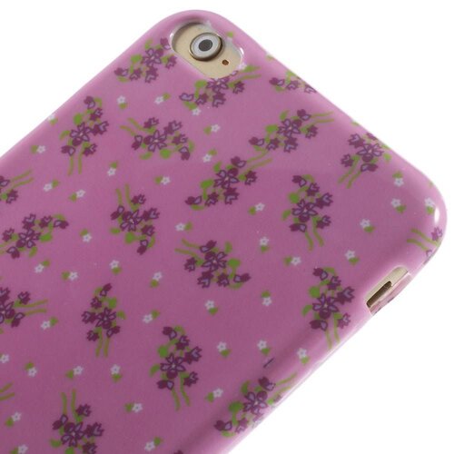 TVC tpu softcase iphone 6 s plus bloemen roze paars