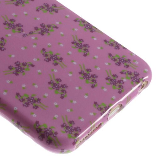 TVC tpu softcase iphone 6 s plus bloemen roze paars