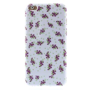 TVC TPU Softcase iPhone 6(s) plus - Bloemen Wit / Paars TVC TPU Softcase iPhone 6(s) plus - Bloemen Wit / Paars