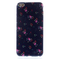TPU Softcase iPhone 6(s) plus - Bloemen Blauw / Roze