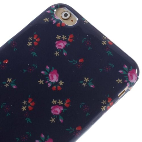 TVC tpu softcase iphone 6 s plus bloemen blauw roze