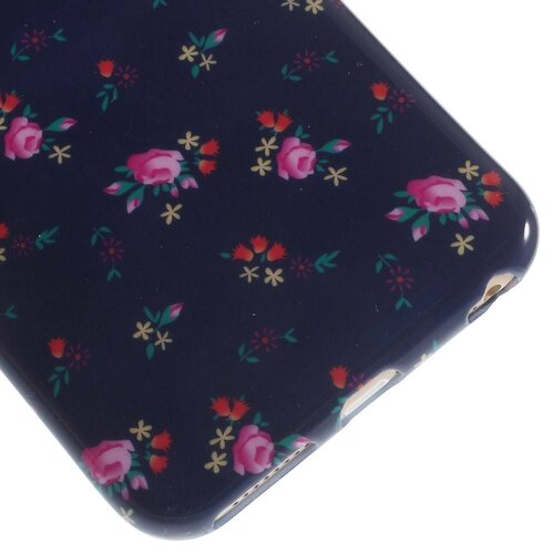 TVC tpu softcase iphone 6 s plus bloemen blauw roze