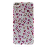 TPU Softcase iPhone 6(s) plus - Bloemen Wit / Roze