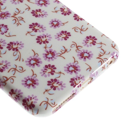 TVC tpu softcase iphone 6 s plus bloemen wit roze