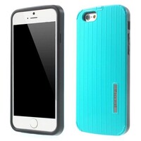 PC/TPU Hardcase Lijnen iPhone 6(s) - Cyaan
