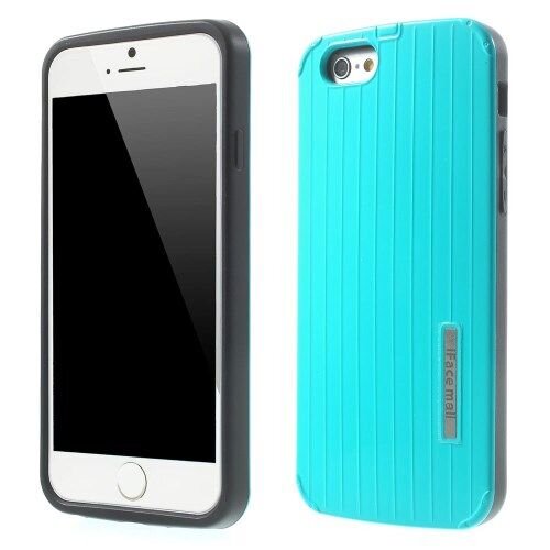 PC/TPU Hardcase Lijnen iPhone 6(s) - Cyaan