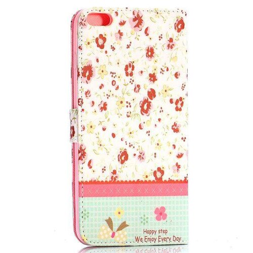 TVC pu leren rhinestone wallet iphone 6 s plus bloemen