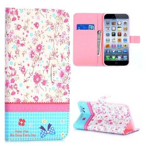 TVC PU Leren Rhinestone Wallet iPhone 6(s) plus - Lieve Bloemen