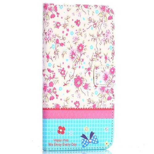 TVC pu leren rhinestone wallet iphone 6 s plus lieve bloemen