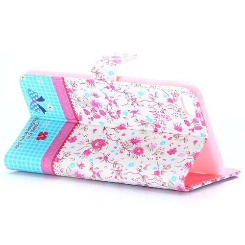 TVC pu leren rhinestone wallet iphone 6 s plus lieve bloemen