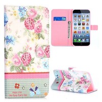 PU Leren Rhinestone Wallet iPhone 6(s) plus - Pioenroos