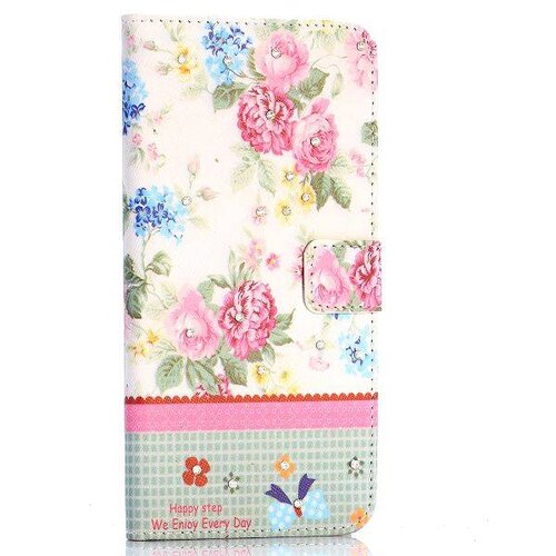 TVC pu leren rhinestone wallet iphone 6 s plus pioenroos