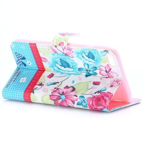 TVC pu leren rhinestone wallet iphone 6 s plus lotus