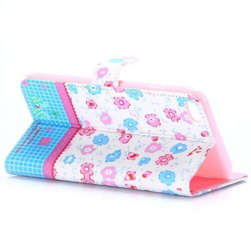 TVC pu leren rhinestone wallet iphone 6 s plus gekleurde bloemen