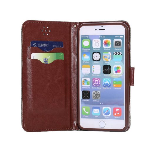 TVC pu leren retro wallet iphone 6 s plus navy blauw