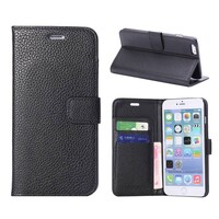 PU Leren Reliëf Wallet iPhone 6(s) plus - Zwart