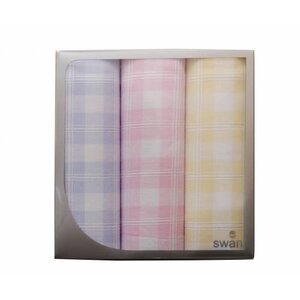 Swan Swan Dames zakdoeken wit ruitje 3-pak Swan Swan Dames zakdoeken wit ruitje 3-pak