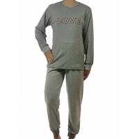 Lunatex dames pyjama dikke tricot Love 4124